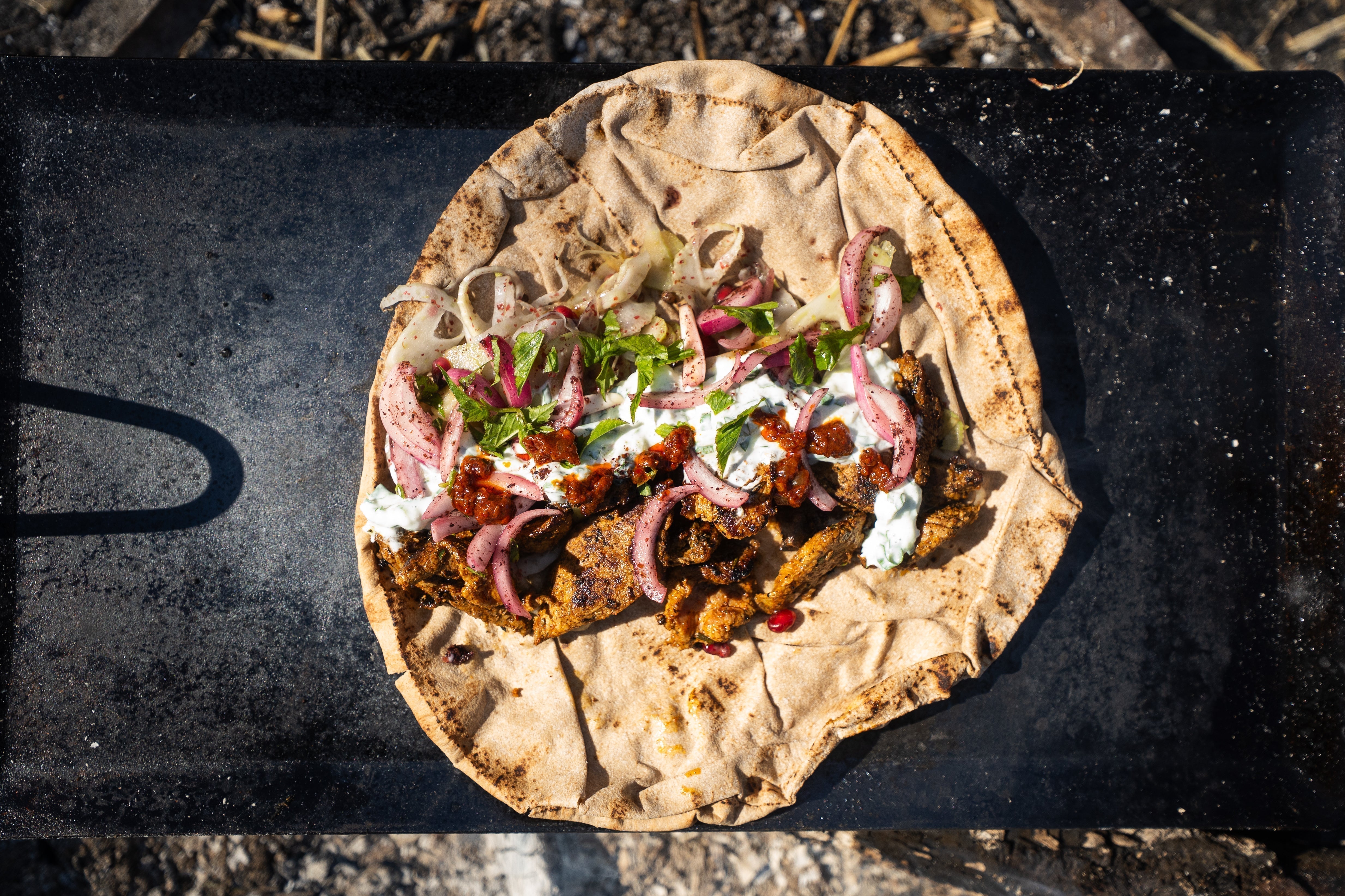 Wild Boar Gyros with Ramson Tzatziki